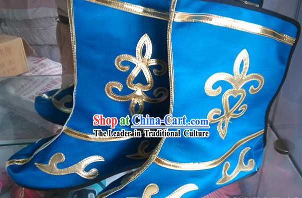 Blue Chinese Classical Stage Performance Shoes