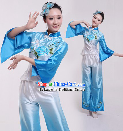 Traditional Chinese Colour Transition Yangge Dance Costume for Women