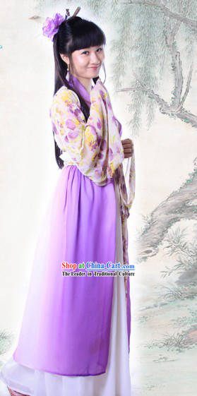 Traditional Ancient Chinese Tang Dynasty Flower Costumes for Women