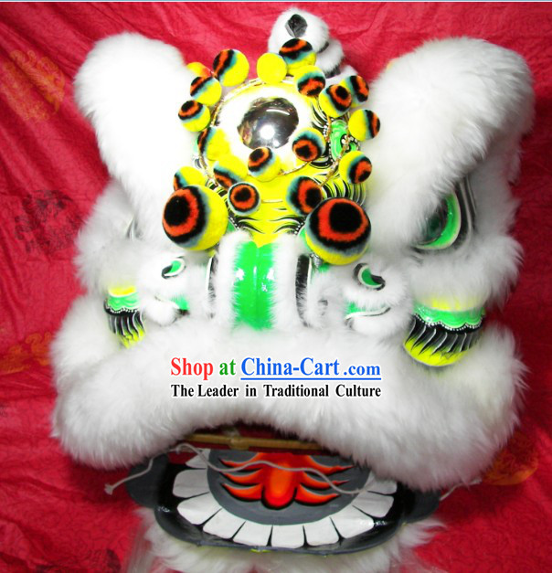 Supreme White Wool Fut San Lion Dance Costumes Complete Set