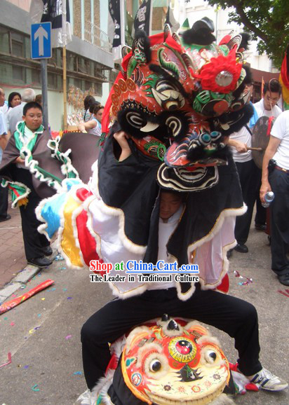 Chinese Lunar New Year Festival Celebration Lucky Kylin Dance Costume Complete Set