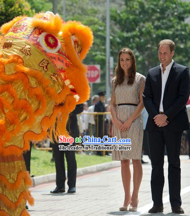 Supreme Traditional Long Wool Lion Dance Costumes Complete Set