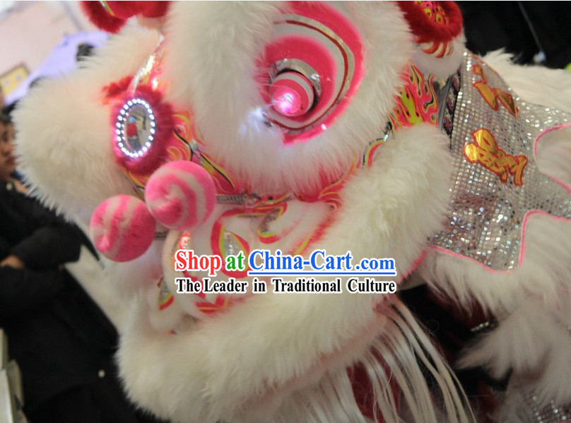 Chinese Classic Lovely White Lion Dance Costumes Set