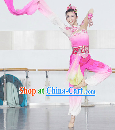 Chinese Long Sleeve Dance Costumes Complete Set