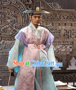 Ancient Korean Official Hanbok Clothes and Hat Complete Set
