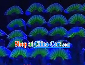 Professional Stage Performance Florescent Silk Dance Fan