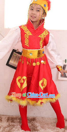 Traditional Mongolian Group Dancing Outfit for Kids