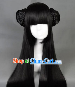 Ancient Chinese Black Long Wig