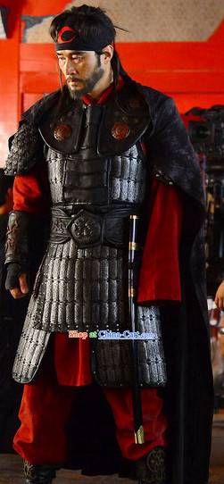 Ancient Korean Palace General Armor Costumes and Headwear Complete Set