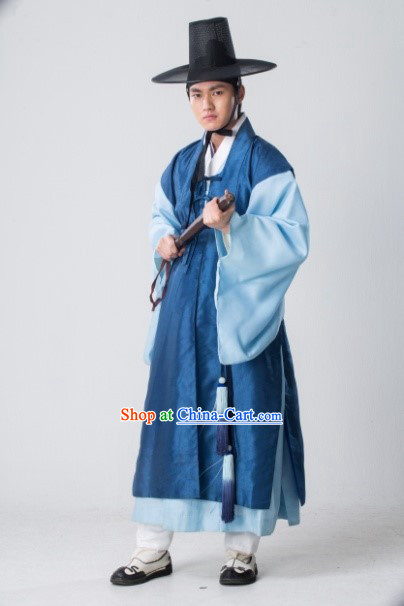 Ancient Korean Royal Family Person Costumes and Hat Complete Set