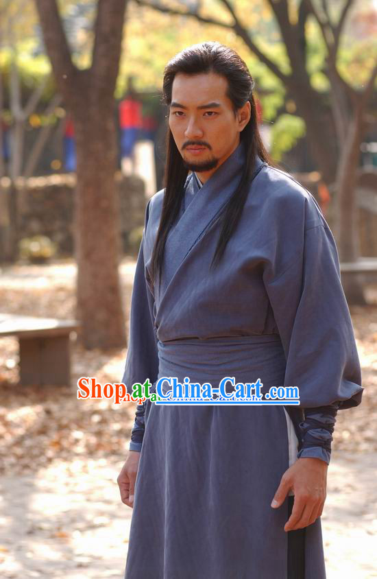 Traditional Korean Swordman Costume and Headwear Complete Set
