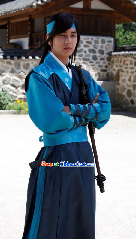 Traditional Korean Hero Costumes and Head Band for Men