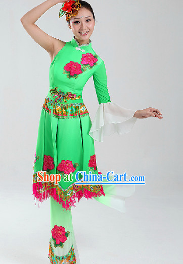 Enchanting Effect Traditional Folk Dancing Costumes and Headwear Complete Set for Women