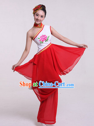 Enchanting Effect Traditional Folk Dancing Costume and Headwear Complete Set for Women