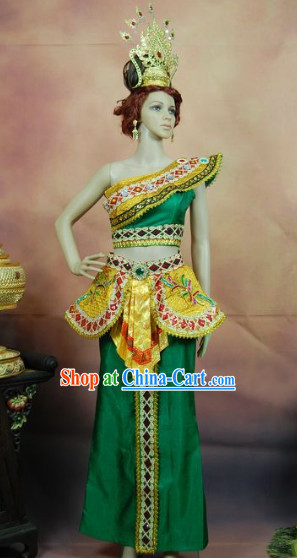 Southeast Asia Traditional Imperial Palace Dance Costumes Complete Set