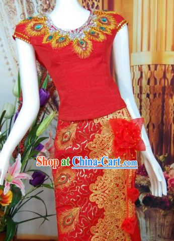 Southeast Asia Traditional Thailand Wedding Dresses for Women