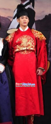 Kim Soo Hyun Ancient Korean Emperor Costumes and Hat for Men