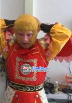 Traditional Chinese Monkey King Wig and Mask