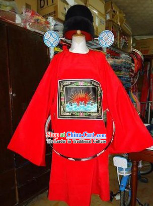 Traditional Chinese Stage Performance Opera Clown Costumes and Hat for Men