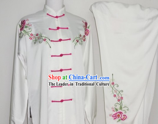 Everflowering Rose Embroidery Kung Fu Suit, Kung Fu Uniform, Chinese Jacket, Silk Robe