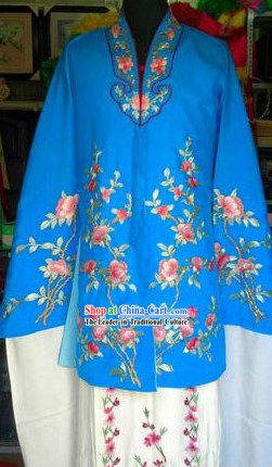 Ancient Chinese Embroidered Flower Long Robe for Women