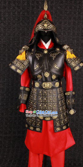 Ancient Chinese Hua Mulan Female General Armor Costumes and Helmet for Women