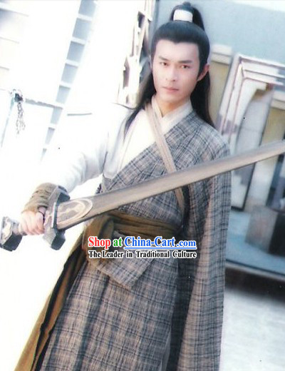 TV Drama Character Yang Guo Costumes Robe Complete Set for Men