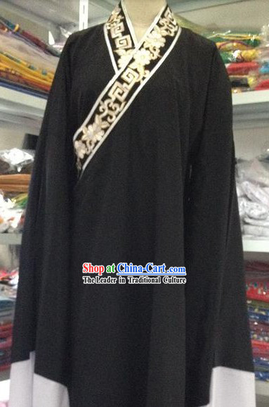 Traditional Chinese Black Long Robe Xiao Sheng Costumes