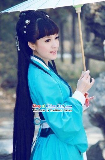 Ancient Chinese Blue Hanfu Outfit