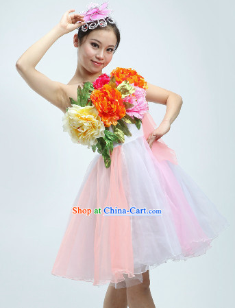 Short Style Floewrs Dance Costumes