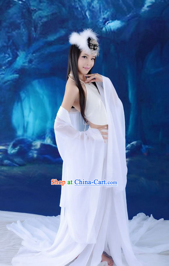 Ancient Chinese White Hanfu Clothes for Women