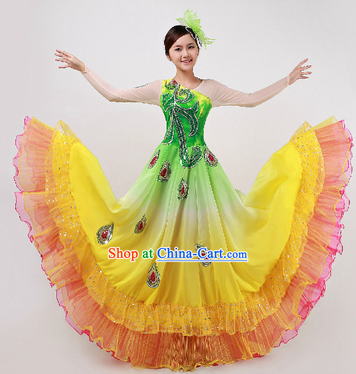 Top Custom Make Stage Performance Phoenix Dancing Costumes and Headdress