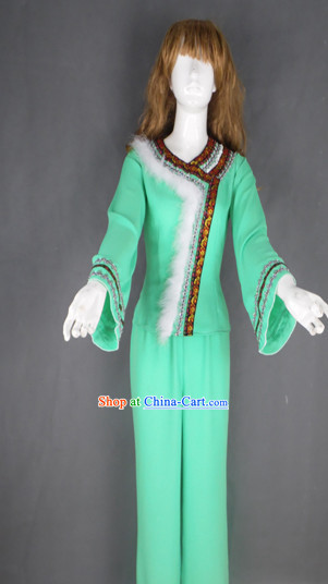 Traditional Green Christmas Dancing Costumes