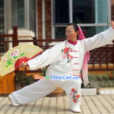 Red Flower Kung Fu Tai Chi Silk Uniform