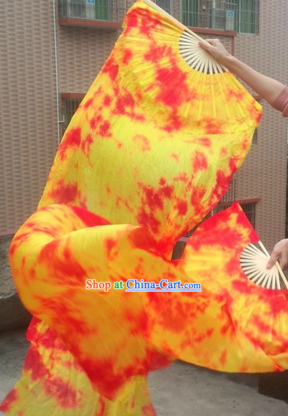 71 Inches Long Silk Fire Dancing Ribbon Fan