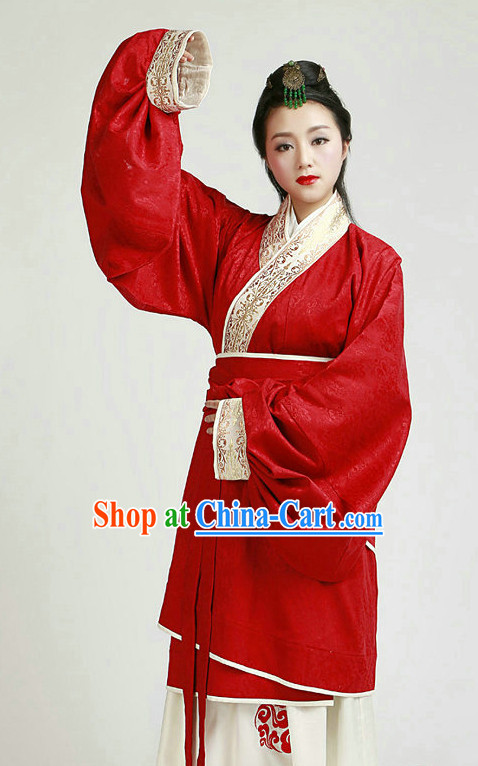 Red Ceremonial Wedding Dress for Brides