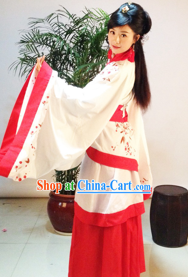 Ancient Chinese Hans Painted Hanfu Garment Complete Set for Women