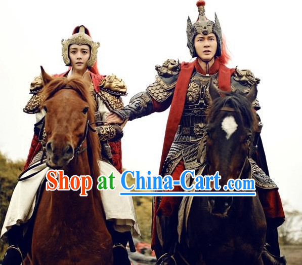 Chinese Armor Costumes and Helmets for Men and Women