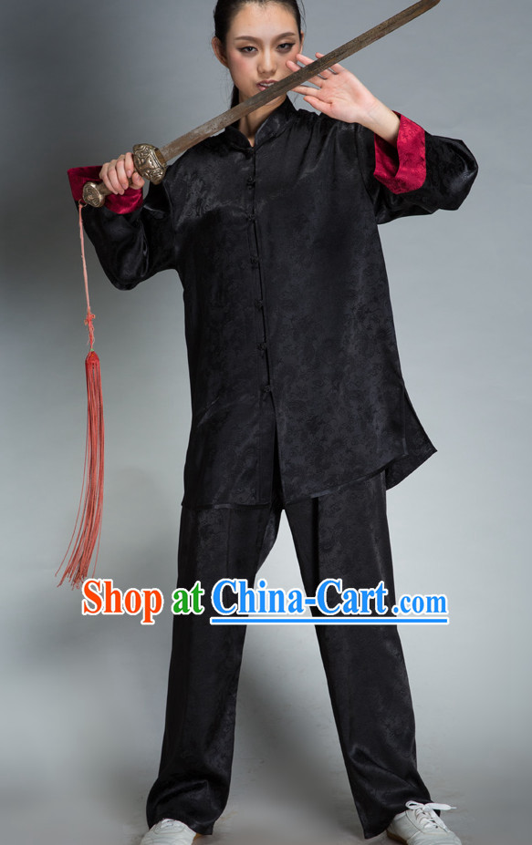 Black Traditional Martial Arts Uniforms for Men