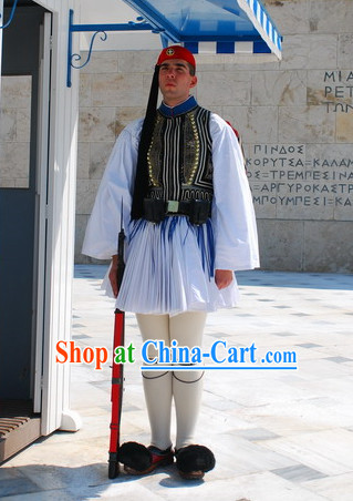 Traditional Greek Clothing and Hat Complete Set for Men