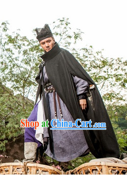 Chinese Ancient Swordman Mantle, Costume and Hat Complete Set