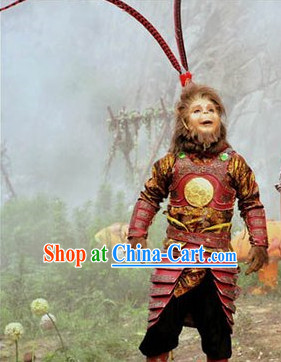 Monkey King Sun Wukong Costumes and Headpieces Complete Set