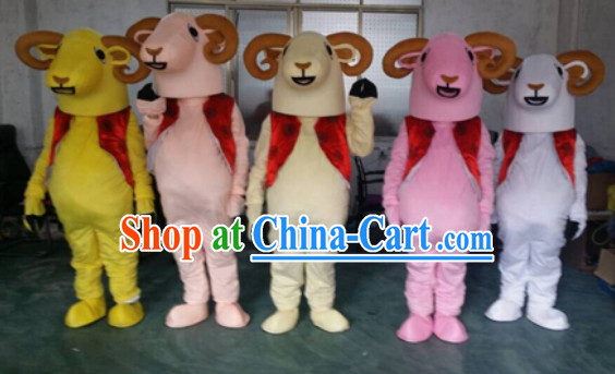 Chinese New Year Happy Sheep Mascot Costumes Complete Set