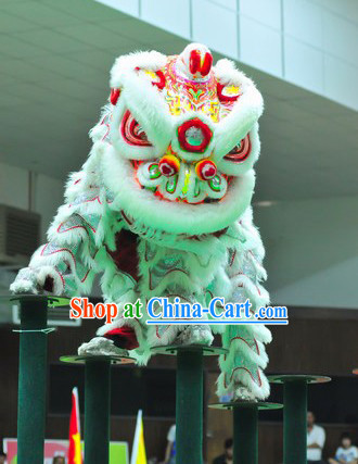 Top White Southern Lion Dance Costumes Complete Set