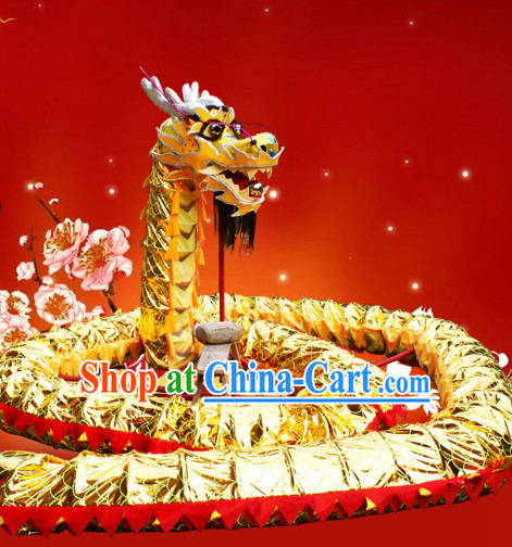 Chinese Spring Festival Gold Dragon Dance Equipments Complete Set