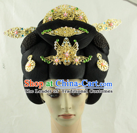 Ancient Chinese Empress Black Wigs and Headpieces