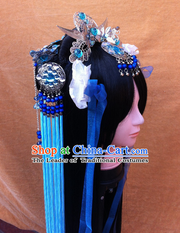 Chinese Fairy Legend Queen Princess Emperor Cosplay Long Wigs and Hair Accessories