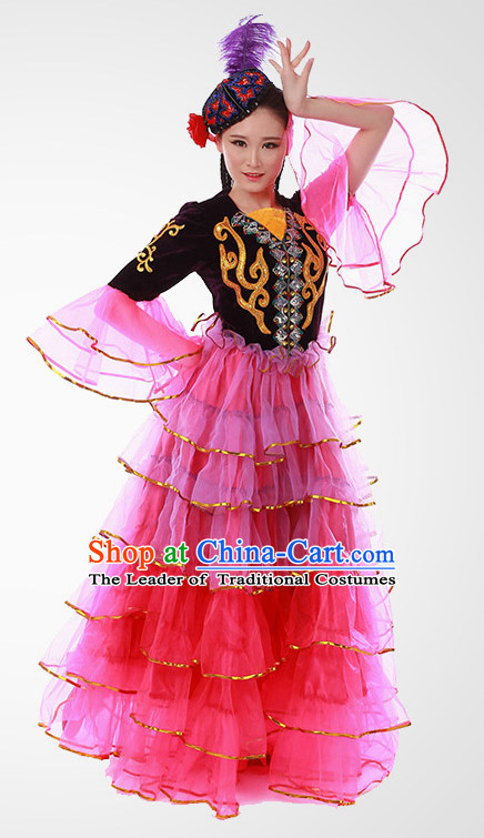 Chinese Folk Fan Dance Costume Wholesale Clothing Group Dance Costumes Dancewear Supply for Women