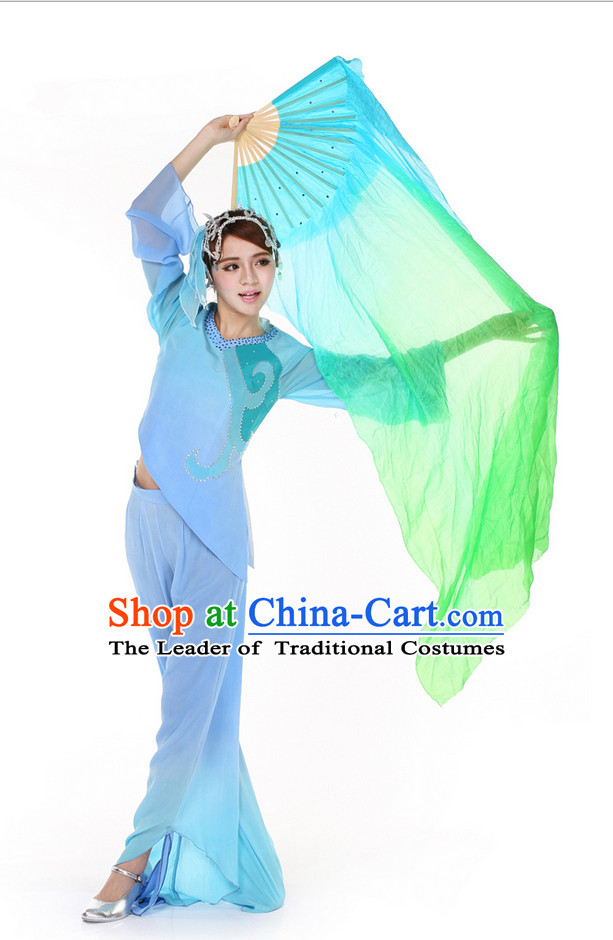 Chinese Fan Dance Outfit Costume Wholesale Clothing Group Dance Costumes Dancewear Supply for Girls