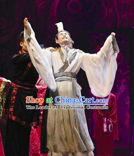 Eastern Zhou Dynasty Spring and Autumn Official Qu Yuan Stage Costume Complete Set for Men